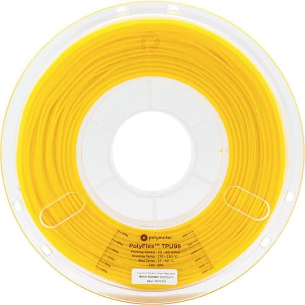 Polymaker PD01004 PolyFlex TPU-95A 3D-skrivare Filament TPU flexibel 1.75 mm 750 g Gul 1 st