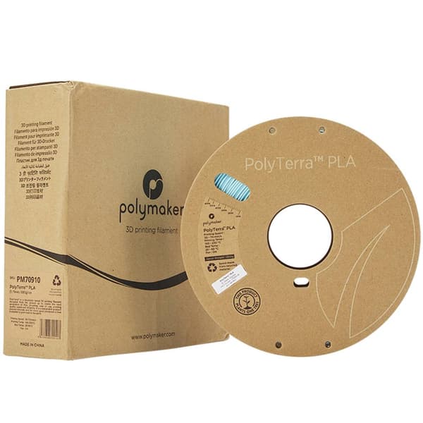 Polymaker 70910 PolyTerra 3D-skrivare Filament PLA-plast Mindre plasthalt 1.75 mm 1000 g Isblå 1 st