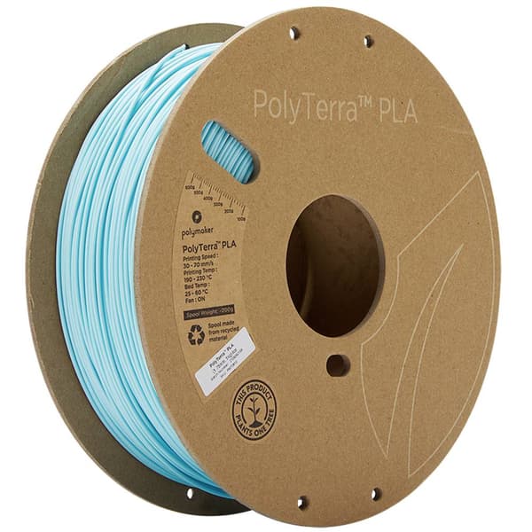 Polymaker 70910 PolyTerra 3D-skrivare Filament PLA-plast Mindre plasthalt 1.75 mm 1000 g Isblå 1 st