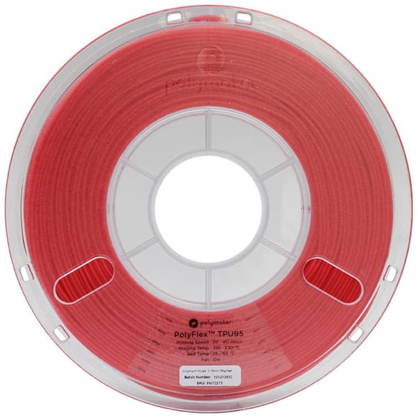 Polymaker PD01003 PolyFlex TPU-95A 3D-skrivare Filament TPU flexibel 1.75 mm 750 g Röd 1 st