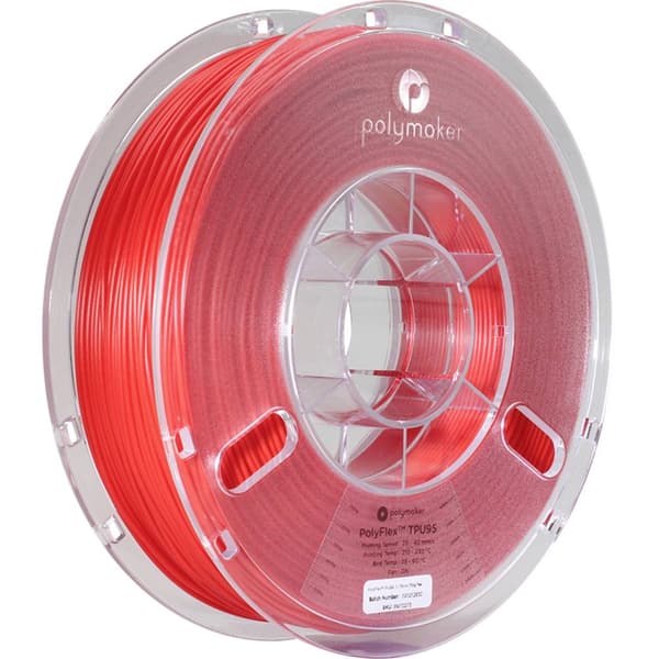 Polymaker PD01003 PolyFlex TPU-95A 3D-skrivare Filament TPU flexibel 1.75 mm 750 g Röd 1 st