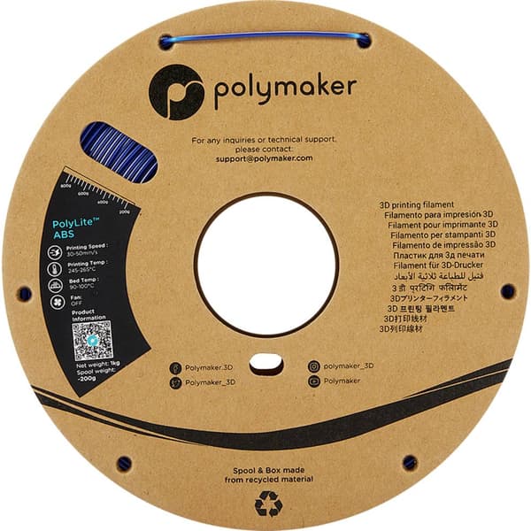 Polymaker PE01007 PolyLite 3D-skrivare Filament ABS-plast Luktfri 1.75 mm 1000 g Blå 1 st