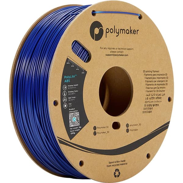 Polymaker PE01007 PolyLite 3D-skrivare Filament ABS-plast Luktfri 1.75 mm 1000 g Blå 1 st