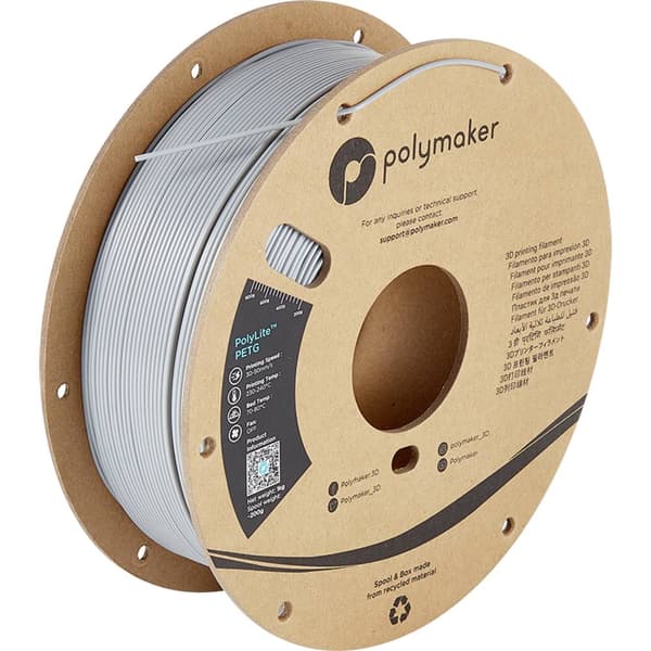 Polymaker PB01003 PolyLite 3D-skrivare Filament PETG Värmebeständig, Hög draghållfasthet 1.75 mm 1000 g Grå 1 st