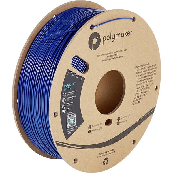 Polymaker PB01020 PolyLite 3D-skrivare Filament PETG Värmebeständig, Hög draghållfasthet 2.85 mm 1000 g Blå 1 st