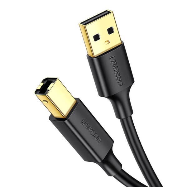 CABLU USB Ugreen pt. imprimanta, "US135" USB 2.0 (T) la USB 2.0 Type-B (T), 1m, conectori auriti, negru, "20846" (timbru verde 0.08 lei) - 69573038284
