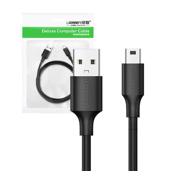 CABLU USB Ugreen, "US132" USB 2.0 (T) la Mini-USB (T) 5 Pin, 2m, conectori auriti, negru, "30472" (timbru verde 0.08 lei) - 6957303834723