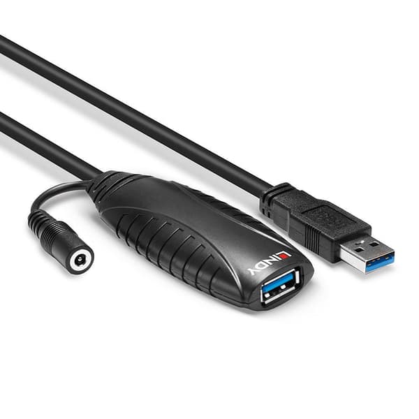 Lindy Cablu Extensie USB 3.0 Activ 10m "LY-43156" (timbru verde 2.00 lei)