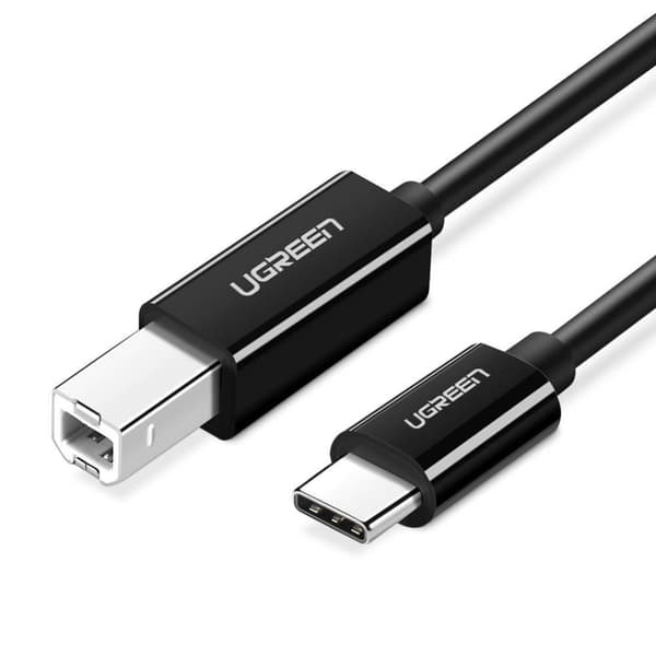 CABLU USB Ugreen pt. imprimanta, "US241" USB Type-C (T) la USB 2.0 Type-B (T), 2m, negru, "50446" (timbru verde 0.08 lei) - 6957303854462