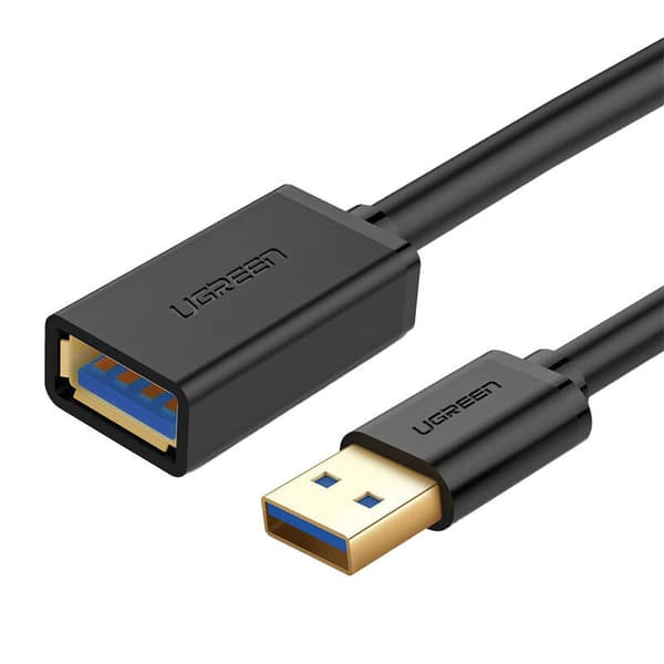 CABLU USB Ugreen prelungitor, "US129" USB 3.0 (T) la USB 3.0 (M), conectori auriti, 1.5m, negru, "30126" (timbru verde 0.08 lei) - 6957303831265