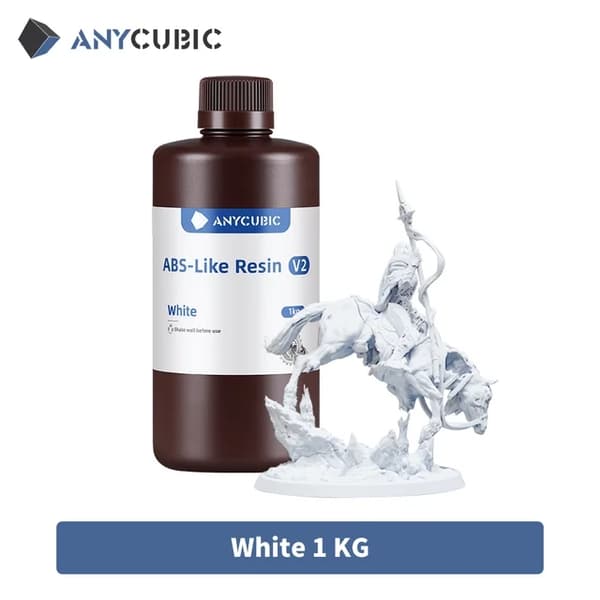 Vandopløselig ABS-harpiks, 405nm bølgelængde, hurtig hærdningstid, 1 KG Hvid