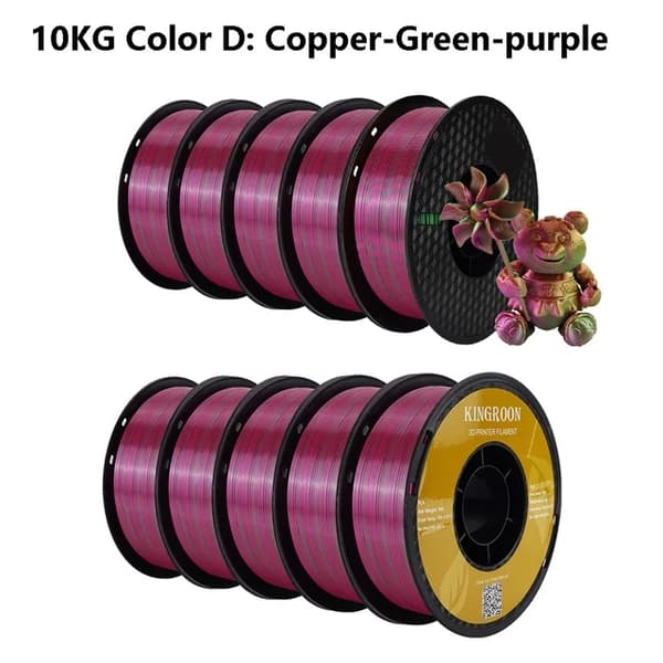 3D Printer Filament, Tricolor Silk Materiale, Ingen Boble Spole, 5KG Farve C