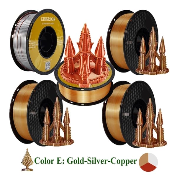 3D Printer Filament, Tricolor Silk Materiale, Ingen Boble Spole, 5KG Farve C
