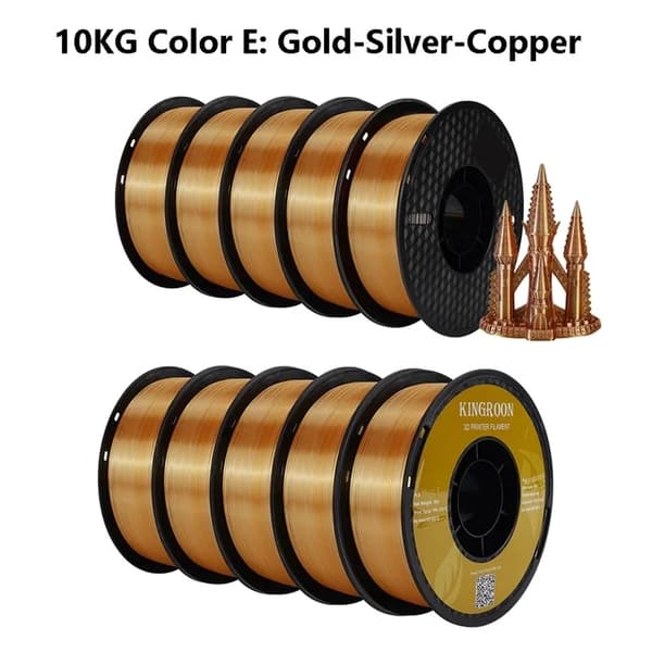 3D Printer Filament, Tricolor Silk Materiale, Ingen Boble Spole, 5KG Farve C