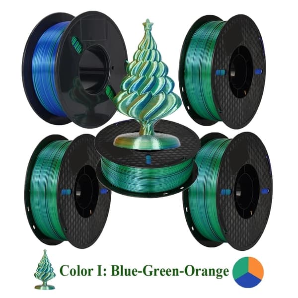 3D Printer Filament, Tricolor Silk Materiale, Ingen Boble Spole, 5KG Farve C