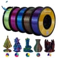Miniatyrbillede 1 af 2: 3D Printer Filament, Silkefinish, Trefarve Mulighed, Grøn Lilla Kobber