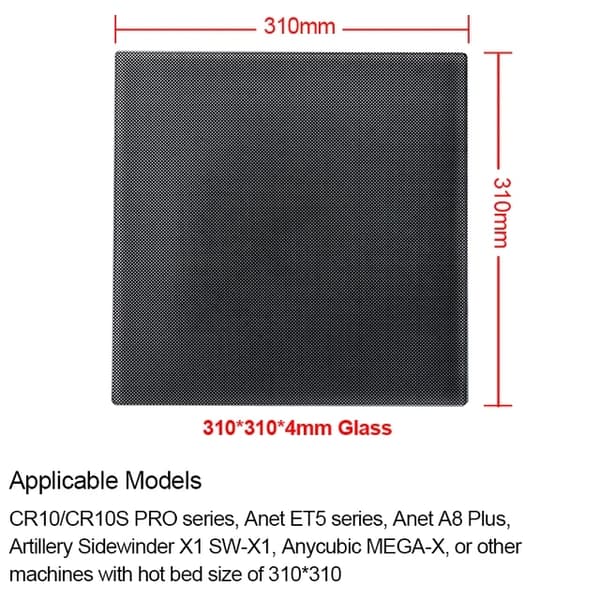 3D Printer Platform, Ultrabase Varmebed, Byggeoverflade Glasplade, Med varmeplade 12V, 310 glas