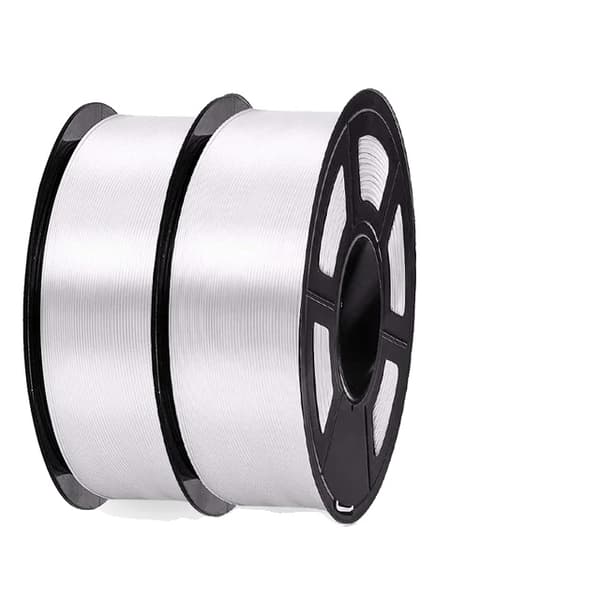 PLA Silk Filament, 2KG Vikt, Högglansig Yta, SVART SILKE 2 st WHITE SILK 2pcs