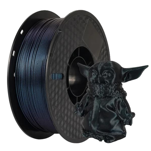 Silke PLA Filament, Farverig Regnbue Finish, 175mm Diameter, 1KG Spole, Brændende titanium