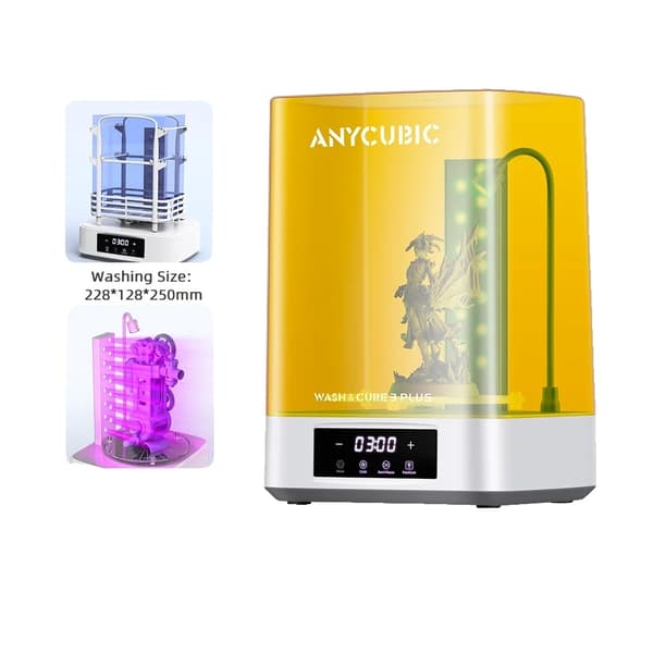Anycubic Wash & Cure 3 Plus, kovettumistoiminto, pesukone, hartsipohjainen 3D-tulostin, VALKOINEN