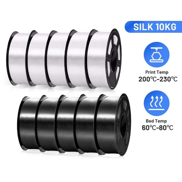 3D-filament, silkesliknande textur, hög hållbarhet, SILK 5BK 5WT
