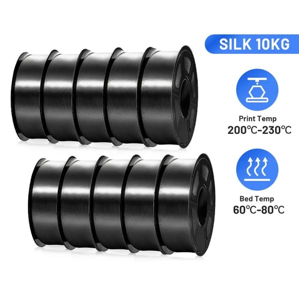 3D Filament, Silke Tekstur, Høj Styrke, SORT SILKE 10 stk