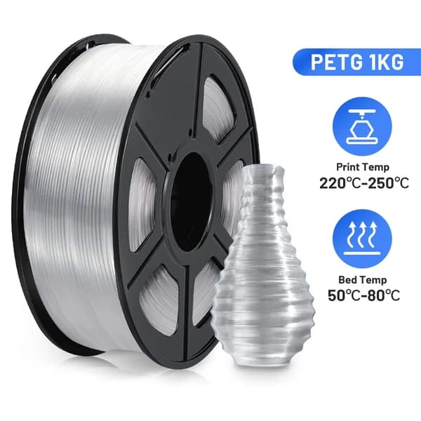 PETG Filament, Høj sejhed, Ingen boble, SORT PETG