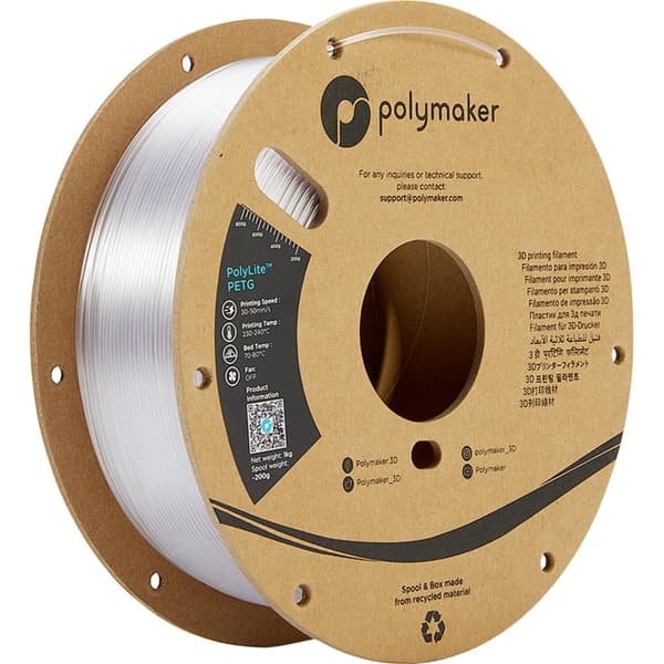 Polymaker PB01024 PolyLite 3D-skrivare Filament PETG Värmebeständig, Hög draghållfasthet 2.85 mm 1000 g Transparent 1 s