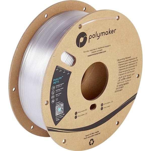 Polymaker PB01024 PolyLite 3D-skrivare Filament PETG Värmebeständig, Hög draghållfasthet 2.85 mm 1000 g Transparent 1 s