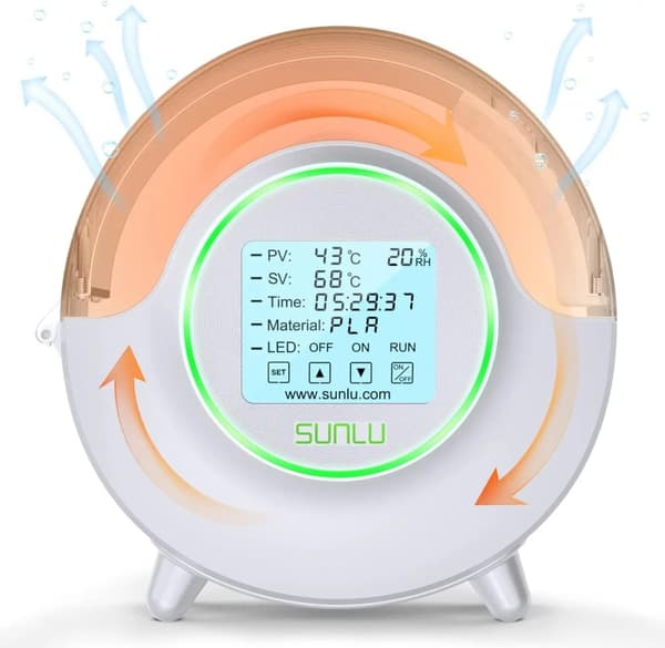 SUNLU S2 Filamentikuivainlaatikko, 360° lämmitys, LED-kosketusnäyttö,EU-pistoke (220V), valkoinen