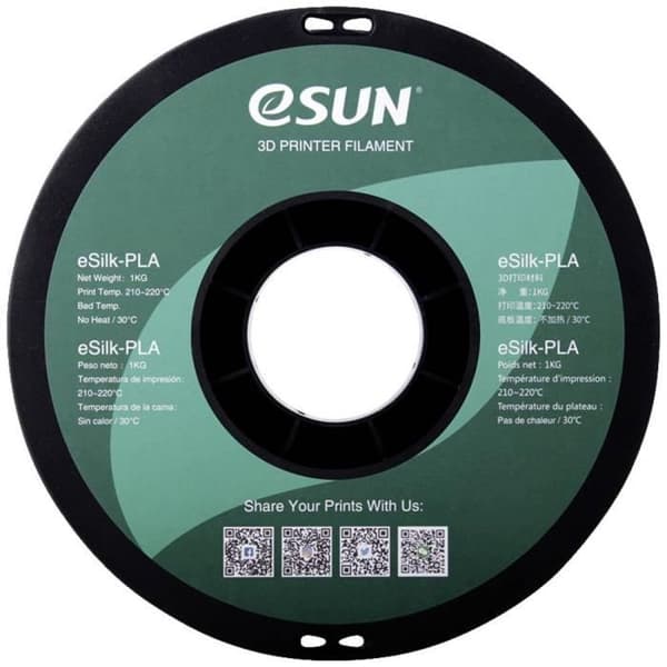 ESUN eSilk-PLA Gold PLA Filament 1,75 mm 1 kg - Vit - FDM - Kompatibla 3D-skrivare - Shiny Gold