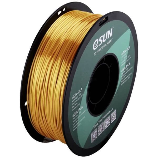 ESUN eSilk-PLA Gold PLA Filament 1,75 mm 1 kg - Vit - FDM - Kompatibla 3D-skrivare - Shiny Gold