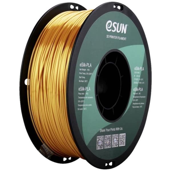 ESUN eSilk-PLA Gold PLA Filament 1,75 mm 1 kg - Vit - FDM - Kompatibla 3D-skrivare - Shiny Gold