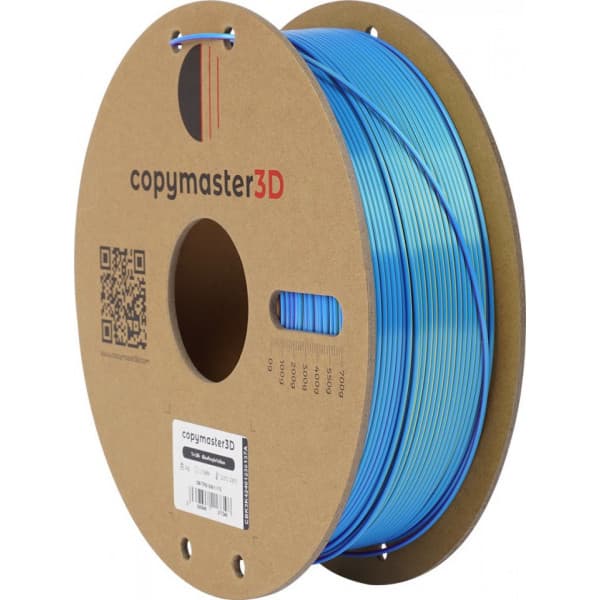 Copymaster3D Tri-Silk filament 3D printer, 1.75 mm, blå/lilla/gul