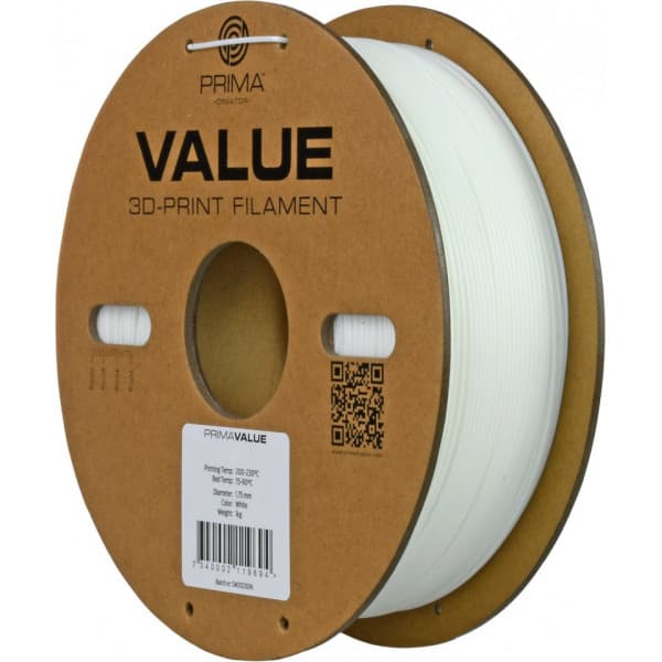 PrimaValue ABS-filament til 3D-printere, 1,75 mm, hvid