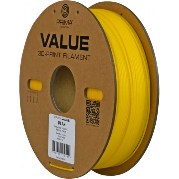 PrimaValue PLA+ filament för 3D-skrivare, 1.75 mm, gul