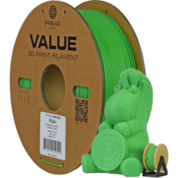 PrimaValue PLA+ filament til 3D-printere, 1,75 mm, grøn