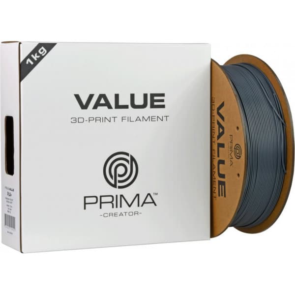 PrimaValue PLA+ -filamentti 3D -tulostimeen, 1.75 mm, tummanharmaa