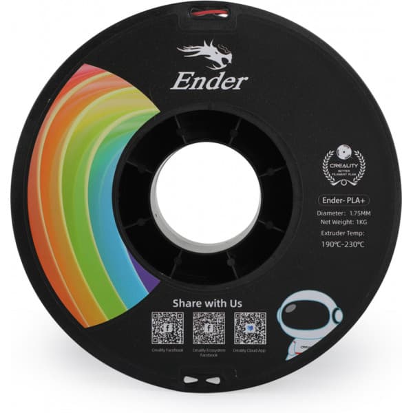 Creality Ender - PLA+ -filament för 3D-skrivare, 1,75 mm, röd