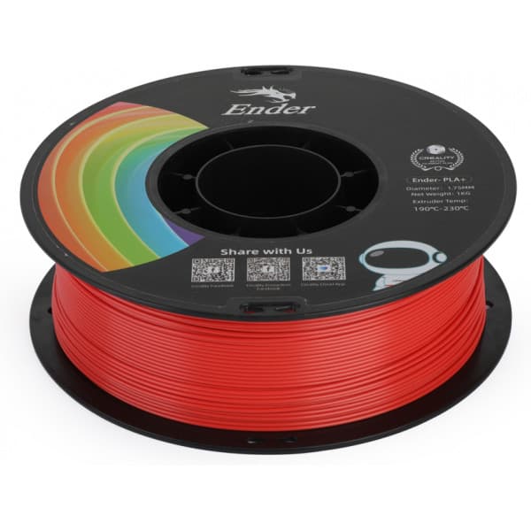 Creality Ender - PLA+ -filament för 3D-skrivare, 1,75 mm, röd