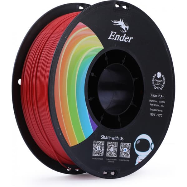 Creality Ender - PLA+ -filament til 3D-printer, 1,75 mm, rød