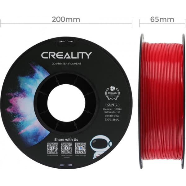 Creality CR-PETG filament til 3D-printer, 1,75 mm, rød