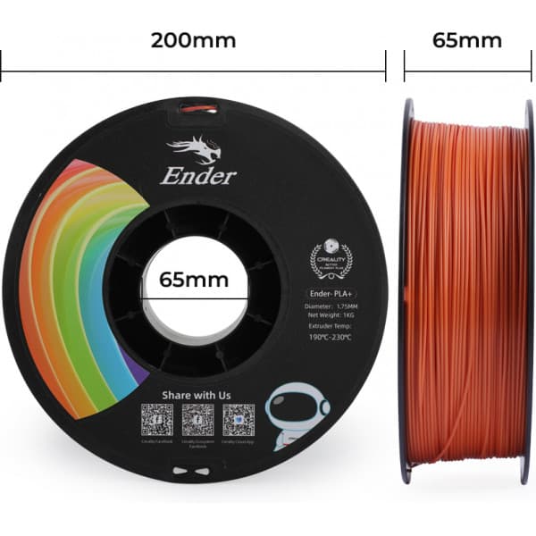 Creality Ender - PLA+ -filamentti 3D -tulostimeen, 1.75 mm, oranssi
