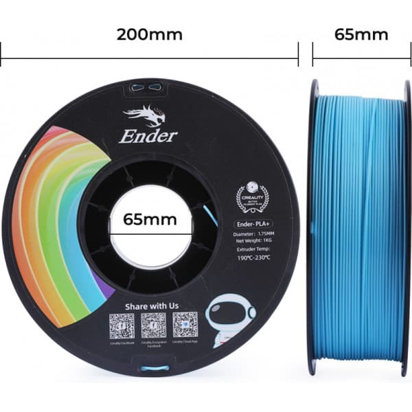 Creality Ender - PLA+ filament til 3D printer, 1.75 mm, blå