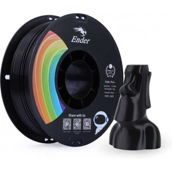 Creality Ender - PLA+ filament til 3D-printer, 1,75 mm, sort