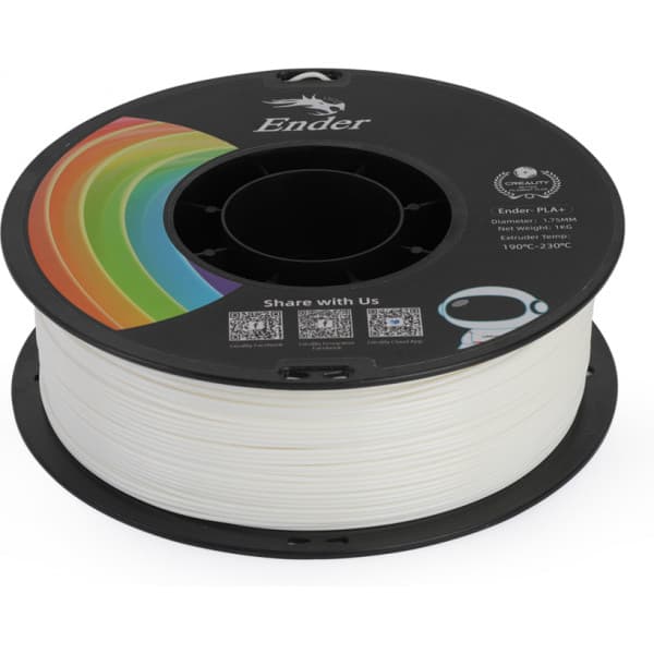 Creality Ender - PLA+ -filamentti 3D -tulostimeen, 1.75 mm, valkoinen
