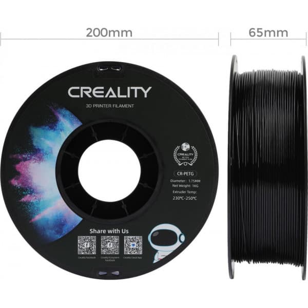 Creality CR-PETG filament til 3D-printer, 1,75 mm, sort