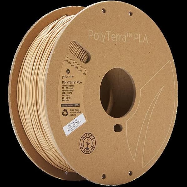 Polymaker 70909 PolyTerra Filament PLA låg plasthalt, vattenlöslig 1,75 mm 1000 g Hasselbrun 1 st.