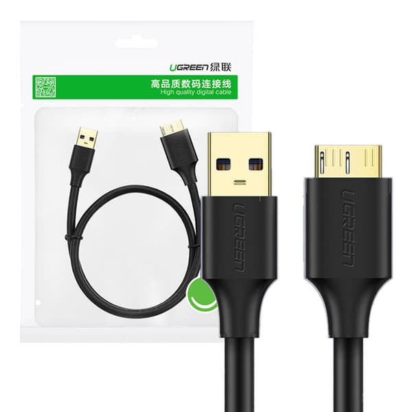CABLU USB Ugreen, "US130" USB 3.0 (T) la USB Tip B (T), conectori auriti, 1m, negru, "10841" (timbru verde 0.08 lei) - 6957303818419