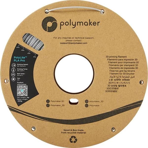 Polymaker PA07003 PLA Filament Pro hög styvhet, slagtålig 1,75 mm 1000 g grå PolyLite™ 1 st.